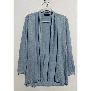 Zara Knit Cardigan Sweater Womens Large Light Blue Open Front Long Sleeve Comfy